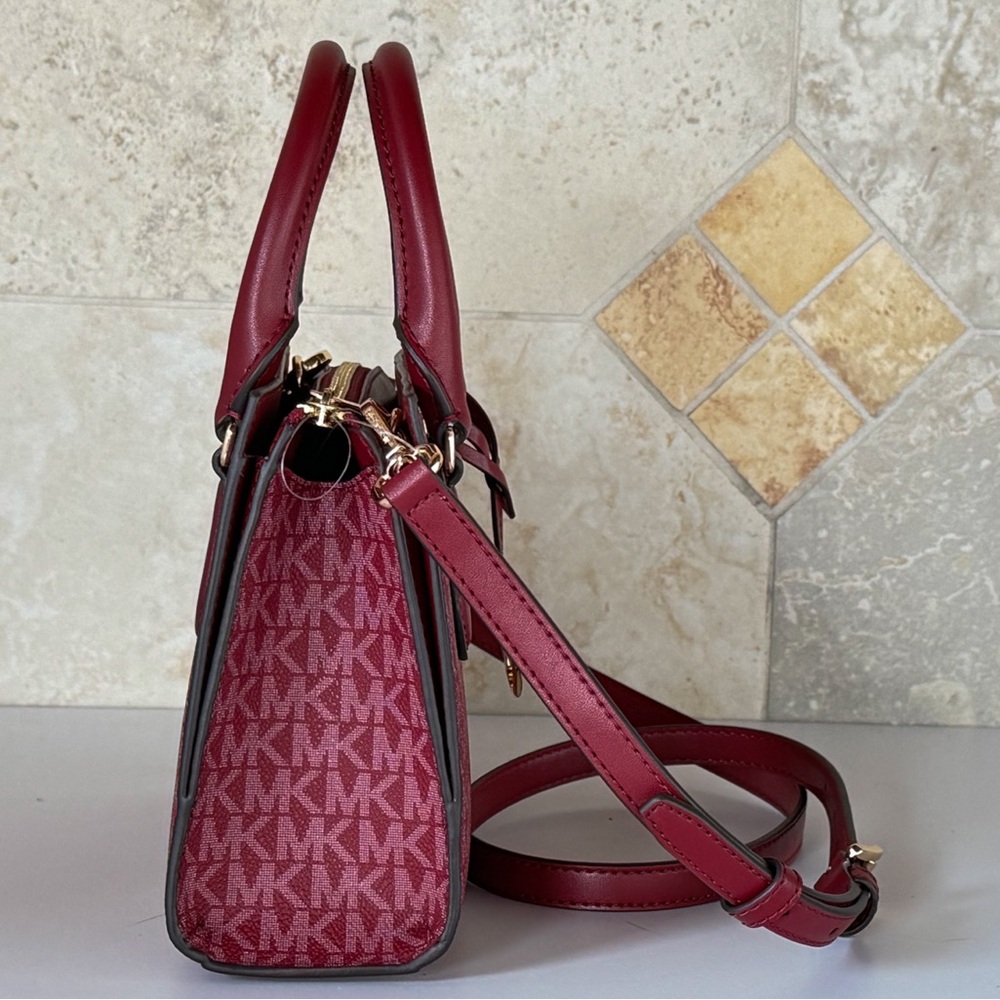 Michael Kors Sheila SM Satchel Shoulder Crossbody Bag MK Cherry Multi - Picture 5 of 15